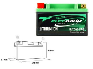 ELECTHIUM AKUMULATOR LITIJUM-JONSKI SA SA POKAZIVAČEM PUNJENJA HJTZ14S-FP-S (145X87X94) (YTZ12S, YTZ14S) (TEŽINA 1,1KG)