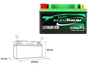 ELECTHIUM AKUMULATOR LITIJUM-JONSKI SA SA POKAZIVAČEM PUNJENJA HJTX14H-FP-S (150X87X90) (YTX14-BS, YTX14H-BS, HVT-8) (TEŽINA 1,1KG)