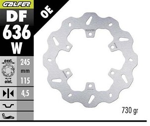 GALFER DISK KOČIONI ZADNJI DUCATI 350/400/600/620/750/800/851/888/ 900/907/959 '89-; MONSTER 600/620/695/696/750/800/821/937 '94-; SCRAMBLER 800/1000 '15-(WAVE DISC) (245X115X4,5MM)