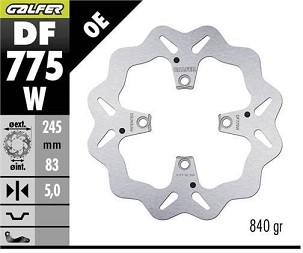 GALFER DISK KOČIONI ZADNJI DUCATI 1098 '07-; PANIGALE '18-; STREETFIGHTER '09- (WAVE DISC) (245X83X5MM)