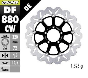 GALFER DISK KOČIONI PREDNJI DUCATI 749/848/899/959/999 '03-; MONSTER 1100 '09; PANIGALE V2 955 '21- (WAVE FLOATING) (320X72X4,5MM)