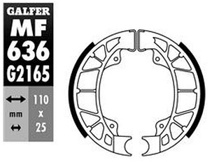 GALFER PAKNE KOČIONE ZADNJI HEXAGON 125/150 '94-'99, SKIPPER 125/150 '93-'97, PIAGGIO VESPA ET2/ET4 '00-, PRIMAVERA/SPRINT 125 '15-, ZIP 50 '92-, ZIP 100 '07-,