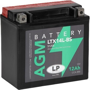 LANDPORT AKUMULATOR YTX14L-BS (MA LTX14L-BS) 12V 12AH 152X88X147 (HARLEY DAVIDSON 883/1200) BEZ ODRŽAVANJA - ELEKTROLIT ODVOJENO (3) UE2019/1148