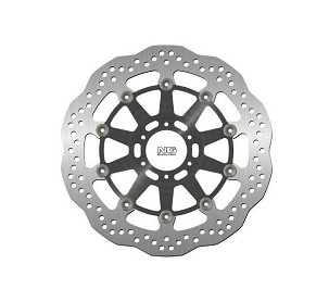 NG DISK KOČNICE PREDNJI APRILIA CAPONORD 1200 '13-17, YAMAHA FZR 1000 '87-95, XJR1200/1300 '95-99 (320x64x5 mm) (6x8,5 mm) WAVE PLIVAJUĆI ( SREDINA CRNA ČELIČNA )