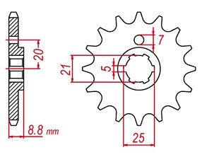 GROSSKOPF RASPRODAJA LANČANIK PREDNJA 725 12 HUSQVARNA CR/WR 250 '90-'00, CR/WR 360 '92-'00, CAGIVA WMX 250 '88-'92 (JTF507.12) (-2) (BEZ OTVORA)