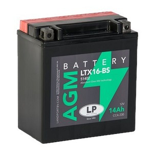 LANDPORT AKUMULATOR YTX16-BS (MA LTX16-BS) 12V 14AH 152X88X161 BEZ ODRŽAVANJA - ELEKTROLIT ODVOJENO (2) UE2019/1148