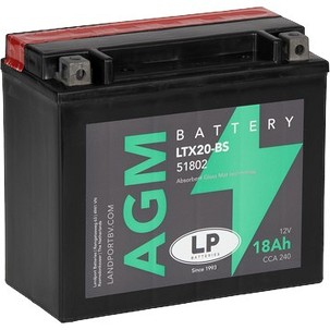 LANDPORT AKUMULATOR YTX20-BS (MA LTX20-BS) 12V 18AH 175X86X154 BEZ ODRŽAVANJA - ELEKTROLIT ODVOJENO (2) UE2019/1148 - ZAMENJUJE YTX20HBS L (YTX20H-BS)