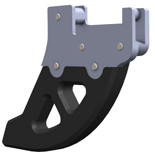 CROSSPRO NOVO ŠTITNIK DISKA KOČIONE ZADNJI SA PLASTIKE DTC I ALUMINIUM ZA: HUSQVARNA TE/FE 150/501 '22-'24, GASGAS MC/EC/EX/MC '21-'24 BOJA CRNA