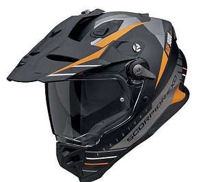 SCORPION KACIGA DUAL ENDURO / ADVENTURE ADF-9000 AIR FEAT BLACK/SILVER/ORANGE BOJA CRNA/SREBRNA/NARANDŽASTA MAT VELIČINA L