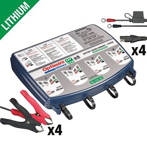 OPTIMATE 2026/01 PUNJAČ AKUMULATORA OPTIMATE LITHIUM 4S 12.8V / 13.2V 0.8A, 1-10AH, LIFEPO4 / LFP, SAE QUAD BANK ( ZA 4 AKUMULATORA ) (EL) (6)