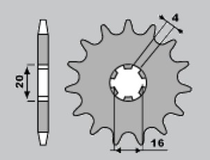 CHT RASPRODAJA LANČANIK PREDNJA 560 14 KAWASAKI KX65/80/85 (560-14) (JTF546.14)