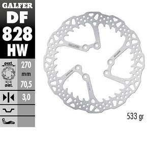 GALFER DISK KOČIONI PREDNJI TM EN/MX/SMR/SMX 125/144/250/300/400/450/530 '00-'24 (270X70,5X3MM) SHARK ENDURO MX