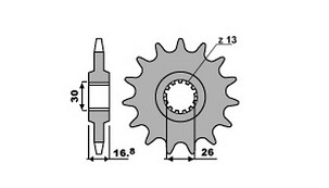 GROSSKOPF RASPRODAJA LANČANIK PREDNJA 2068 11 HONDA CBR 600F '99-'06, CBR 900RR '96-'99 JTF 1370/11