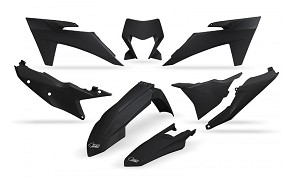 UFO KOMPLET PLASTIKE KTM EXC 150 / 250 / 300 TBI '24-'25, EXC-F 250 / 350 / 450 / 500 '24-'25 BOJA CRNA