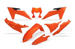 UFO KOMPLET PLASTIKE KTM EXC 150 / 250 / 300 TBI '24-'25, EXC-F 250 / 350 / 450 / 500 '24-'25 BOJA NARANDŽASTA