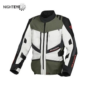 MACNA RASPRODAJA JAKNA DOMANE MOTORCYCLE JACKET LIGHT GREY/GREEN/BLACK BOJA SVETLA SIVA/ZELENA/CRNA VELIČINA L