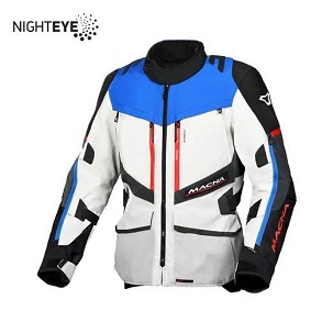 MACNA RASPRODAJA JAKNA DOMANE MOTORCYCLE JACKET LIGHT GREY/BLUE/BLACK BOJA SVETLA SIVA/PLAVA/CRNA VELIČINA L