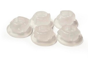 RACETECH (RTECH) ZATRZASKI (CLICK) NOSAČI BOČNIH PLASTIKA I POKLOPCA FILTRA VAZDUHA BOJA BELA NEUTRALAN (5 KOM.) KTM SX 85 '18-'23, SX/SX-F/XC-F 125//150/250/300/350/450 '16-'23, EXC/EXC-F/XC-W/XCF-W '250/500 '17-'23, HUSQVARNA, GAS GAS (OEM: 47106