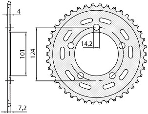 SUNSTAR LANČANIK ZADNJA 4508 39 KTM 950/990/1190 RC8 /DUKE/ SUPERMOTO (JTR898.39) (LANAC 525) (450839JT)