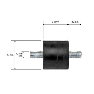 ARIETE SILENT BLOCK (SILENTBLOK, SIMERBLOK) 40X34X20 M10