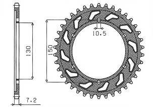 SUNSTAR LANČANIK ZADNJA 300 44 YAMAHA TDM 900 '02-'13, HONDA XL 600V TRANSALP '91-'99 (JTR300.44) (LANAC 525) (30044JT)