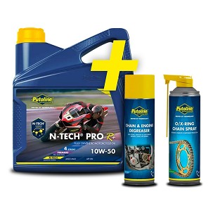 PUTOLINE PROMOCIJA ULJE MOTORNO 4T 100% SINTETIKA N-TECH® PRO R+ 10U50 4L (AKC)+ SMAR ZA LANCA O/X-RING CHAIN SPRAY 500ML + CHAIN AND ENGINE DEGREASER 500ML