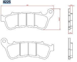 BRENTA PLOČICE KOČIONE KH640 SINTER METAL (ZLATNE) HARLEY-DAVIDSON XL883/XL1200 '14-, PREDNJI (FT 4225)