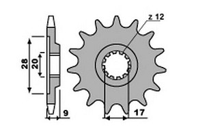 GROSSKOPF RASPRODAJA LANČANIK PREDNJA HM CRE 50 '04-'06 CRE DERAPAGE'06-'12 SIX COMPETITION '04-'07 SM DERAPAGE/SIX '04-'06 (LANAC.428)