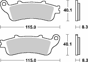SBS PLOČICE KOČIONE KH261 / KH281 STREET STANDART CERAMIC BOJA CRNA ZA: HONDA CBR1000RR, XL1000VAR, VFR800 ZADNJI