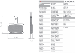 BRENTA BIKE PLOČICE KOČIONE BICIKLISTIČKE SINTER SPIEKANE METALICZNE MTB / SZOSA / ELEKTRIČNI ZA SHIMANO DEORE BR-M575, BR-M525, BR-M515, BR-T615, BR-M506, BR-M505, BR-MT500, BR-M495, BR-M486, BR-M485 - ZAMENJENE SA BR09ST