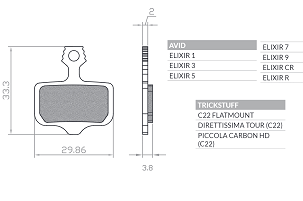 BRENTA BIKE PLOČICE KOČIONE BICIKLISTIČKE SINTER SPIEKANE METALICZNE MTB / SZOSA / ELEKTRIČNI ZA AVID ELIXIR 9 / 7 / 5 / 3 / 1 / CR / R, SRAM XX, XO,DB1,DB 3, DB 5, LEVELT, LEVEL TL (PROMOCIJA)