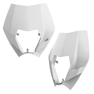 POLISPORT ŠTITNIK LAMPE PREDNJI KTM EXC / EXC-F / XC-W / XCF-W 125/150/200/250/300/350/450/500 `08-13 BOJA BELA (TIP OEM)