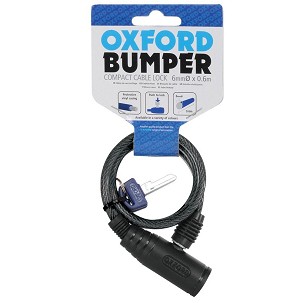 OXFORD OSIGURAČ ANTIKRAĐE (SAJLA) BUMPER CABLE LOCK SMOKE ZAMEK NA KLUCZ 6MM X 600MM BOJA CRNA