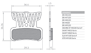 BRENTA BIKE PLOČICE KOČIONE BICIKLISTIČKE ORGANIC SPORT SA RADIATOREM MTB / SZOSA / ELEKTRIČNI ZA SHIMANO XTR BR-M9120, XT BR-M8020, SAINT BR-M820, SAINT BR-M810, ZEE BR-M640, BR-MT520, TEKTRO (PROMOCIJA)