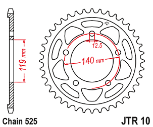 JT LANČANIK ZADNJA 4671 44 BMW F 750GS '18-19, F 850GS / ADVENTURE '18-19 (LANAC 525) (467144JT)
