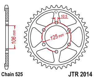 JT LANČANIK ZADNJA 4529 44 TRIUMPH 1200 SCRAMBLER XC/XE '19 (452944JT) (LANAC 525)