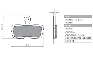 BRENTA BIKE PLOČICE KOČIONE BICIKLISTIČKE ORGANIC MTB / SZOSA POLUMETALNE ZA AVID CODE (2011-2014) CODE R, SRAM CODE RSC / R (2017), GUIDE RE BR123