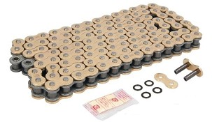 DID LANAC POGONSKI 525ZVMX2GG-122 (122 KARIKA) X-RING ZLATNA / ZLATNA (525ZVMX2GG122) (OTVOREN + ZAKIVAK)