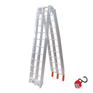 BIKETEC UNIVERZALNA RAMPA NAJAZDOWA ALUMINIJUMSKA KRATOWNICOWA MOTOCIKL / ATV 226 X 30,5 CM, MAX. 340 KG BOJA SREBRNA