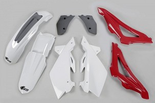 UFO KOMPLET PLASTIKE HUSQVARNA CR 125/250 2T '06-08 BOJA OEM '06 (BELA/SIVA/CRVENA) (HU603E999)