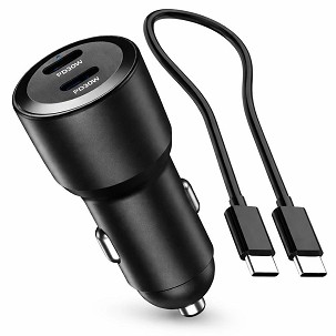 BIKETEC UNIVERZALNA PUNJAČ MOTOCIKLISTIČKA/AUTOMOBILSKA DUPLA 60W USB-C POWER DELIVERY DO UTIČNICE UPALJAČA (KABL USB-C U SETU) (EL)