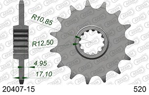 AFAM 2026/04 PREDNJI LANČANIK 2042 15 SA GUMOM HONDA CB 500F/X '13-'15, CBR 500R '13-'16 (JTF1381.15RB) (LANAC 520)
