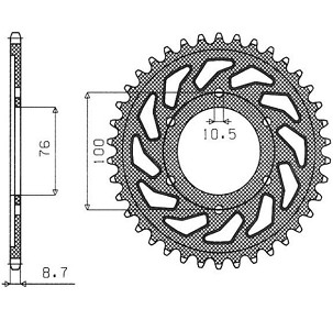 SUNSTAR LANČANIK ZADNJA 825 52 / 816 48 SUZUKI GSXR1100, GSXR750 (92-95) (JTR816.52) (LANAC 530) (81652JT)