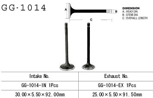 VESRAH VENTIL USISNI HONDA ATC/TRX 200, XL 125S '79-'84 (1 NA VOZILO) (OEM: 14711-437-000,14711-440-000) (1KOM.) (MADE IN JAPAN)
