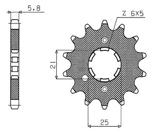 SUNSTAR LANČANIK PREDNJA 569 15 KAWASAKI KX 250 '87-'98, YAMAHA YZ 250 '77-'98 (JTF569.15) (LANAC 520) (56915JT)