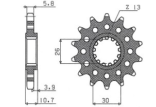 SUNSTAR LANČANIK PREDNJA 579M 17 YAMAHA FZ1 '06-'14, R1 '04-'14, FJ, XJR (JTF1579.17) (LANAC 520) (579M17JT)