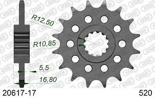 AFAM 2026/04 PREDNJI LANČANIK 2042 17 SA GUMOM HONDA NC 750X/S/DCT '14-'15, INTEGRA 750 DCT '14-'15 (JTF1373.17RB) (LANAC 520)