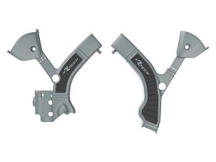 RACETECH (RTECH) 2025/12 ŠTITNICI RAMA (KOMPLET) BI-MATERIAL SUPER GRIP TRIUMPH TF 250 X / 450 RC '24-'26 BOJA SIVA / CRNA