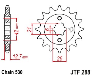 JT LANČANIK PREDNJA 288 18 HONDA CB 550F/K '75-'80, CBF 750 K1-K6 '71'76 (28818JT) (LANAC 530)