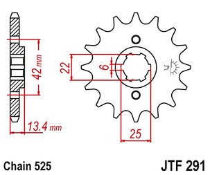 JT LANČANIK PREDNJA 291 14 HONDA CB 450S '86-'89 (29114JT) (LANAC 525) PO NARUDŽBINI